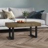 Table basse Marron foncé et noir 90x45x40 cm MDF et fer 