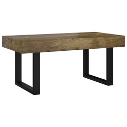 Table basse Marron foncé et noir 90x45x40 cm MDF et fer 