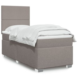 Sommier à lattes de lit avec matelas Taupe 90x190 cm Tissu 
