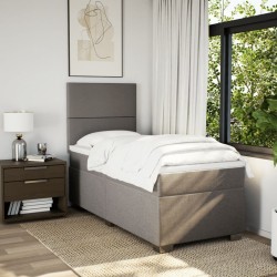 Sommier à lattes de lit avec matelas Taupe 90x190 cm Tissu 