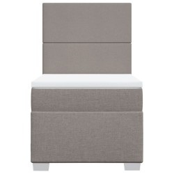 Sommier à lattes de lit avec matelas Taupe 90x190 cm Tissu 