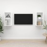Meubles TV muraux 2 pcs Blanc Bois d'ingénierie 