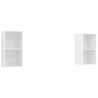 Meubles TV muraux 2 pcs Blanc Bois d'ingénierie 