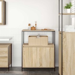 Meuble de salle de bain et étagères chêne sonoma 76,5x35x95 cm 