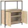 Meuble de salle de bain et étagères chêne sonoma 76,5x35x95 cm 