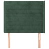 Tête de lit avec oreilles Vert foncé 93x16x118/128 cm Velours 