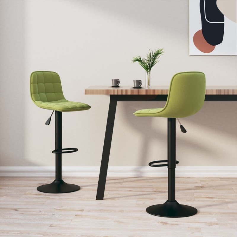 Tabourets de bar lot de 2 vert clair velours Tabourets de bar lot de 2 vert clair velours