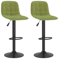 Tabourets de bar lot de 2 vert clair velours 