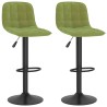 Tabourets de bar lot de 2 vert clair velours 