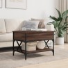 Table basse chêne marron 70x50x50 cm bois d'ingénierie et métal 