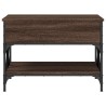Table basse chêne marron 70x50x50 cm bois d'ingénierie et métal 