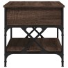Table basse chêne marron 70x50x50 cm bois d'ingénierie et métal 