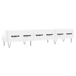 Meuble TV blanc brillant 150x36x30 cm bois d'ingénierie 
