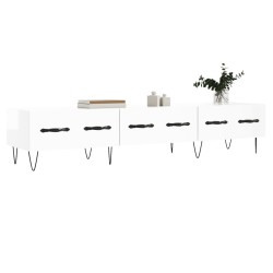 Meuble TV blanc brillant 150x36x30 cm bois d'ingénierie 