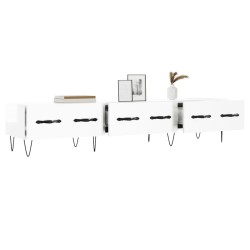 Meuble TV blanc brillant 150x36x30 cm bois d'ingénierie 