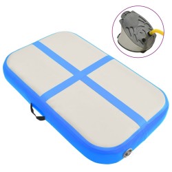 Tapis gonflable de gymnastique avec pompe 60x100x20 cm PVC Bleu 