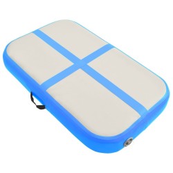 Tapis gonflable de gymnastique avec pompe 60x100x20 cm PVC Bleu 