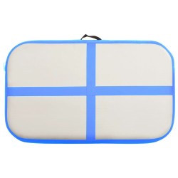 Tapis gonflable de gymnastique avec pompe 60x100x20 cm PVC Bleu 