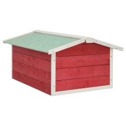 Garage de tondeuse à gazon 72x87x50 cm Rouge et blanc Sapin 