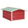 Garage de tondeuse à gazon 72x87x50 cm Rouge et blanc Sapin 