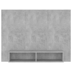 Meuble TV mural Gris béton 120x23,5x90 cm Bois d’ingénierie 