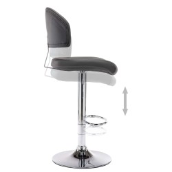 Tabouret de bar Gris Similicuir 