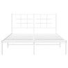 Cadre de lit métal sans matelas et tête de lit blanc 140x200 cm 