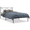 Cadre de lit métal sans matelas avec tête de lit noir 100x200cm 