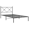 Cadre de lit métal sans matelas avec tête de lit noir 100x200cm 