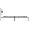 Cadre de lit métal sans matelas avec tête de lit noir 100x200cm 