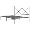 Cadre de lit métal sans matelas avec tête de lit noir 100x200cm 