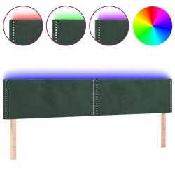 Tête de lit à LED Vert foncé 200x5x78/88 cm Velours 