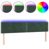 Tête de lit à LED Vert foncé 200x5x78/88 cm Velours 