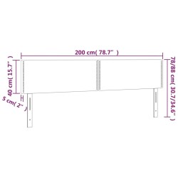 Tête de lit à LED Vert foncé 200x5x78/88 cm Velours 