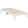 Cadre de lit sans matelas blanc 90x200 cm bois de pin massif 