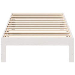 Cadre de lit sans matelas blanc 90x200 cm bois de pin massif 