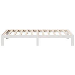 Cadre de lit sans matelas blanc 90x200 cm bois de pin massif 
