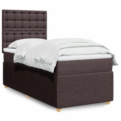 Sommier à lattes de lit avec matelas Marron foncé 90x190 cm 