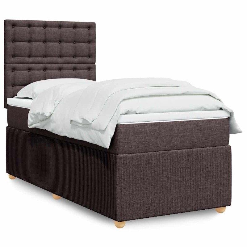 Sommier à lattes de lit avec matelas Marron foncé 90x190 cm 
