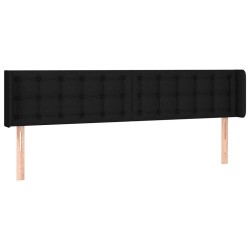 Tête de lit avec oreilles Noir 183x16x78/88 cm Tissu 