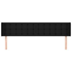Tête de lit avec oreilles Noir 183x16x78/88 cm Tissu 