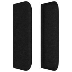 Tête de lit avec oreilles Noir 183x16x78/88 cm Tissu 