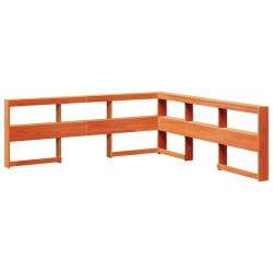 Lit bibliothèque sans matelas cire marron 200x200 cm pin massif 