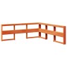 Lit bibliothèque sans matelas cire marron 200x200 cm pin massif 