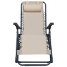 Chaise pliable de terrasse Crème Textilène 