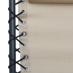 Chaise pliable de terrasse Crème Textilène 