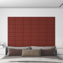 Panneaux muraux 12pcs Rouge bordeaux 30x15 cm Similicuir 0,54m² 