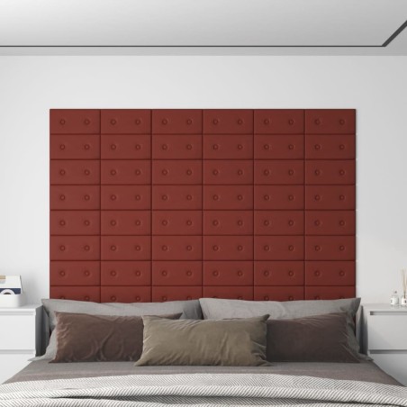 Panneaux muraux 12pcs Rouge bordeaux 30x15 cm Similicuir 0,54m² 