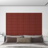 Panneaux muraux 12pcs Rouge bordeaux 30x15 cm Similicuir 0,54m² 