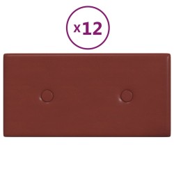 Panneaux muraux 12pcs Rouge bordeaux 30x15 cm Similicuir 0,54m² 